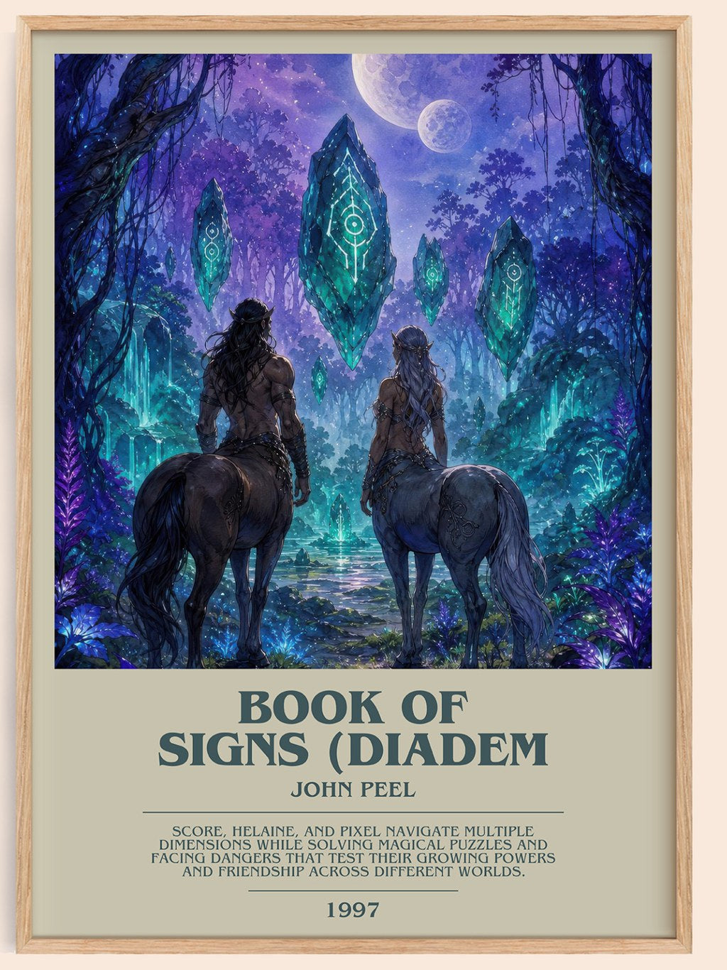 Book of Signs (Diadem bookish book poster by John Peel – framed literary art print