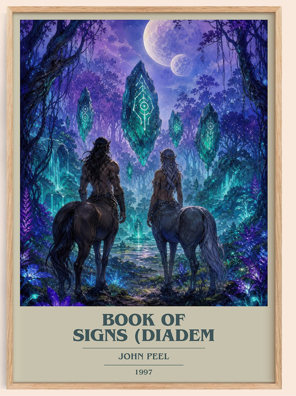 Book of Signs (Diadem book cover book poster by John Peel – framed literary art print