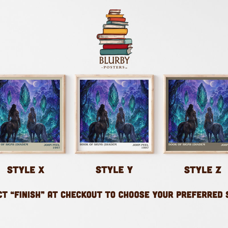Book of Signs (Diadem literary print in frame leaning in hallway – sci fi wall art