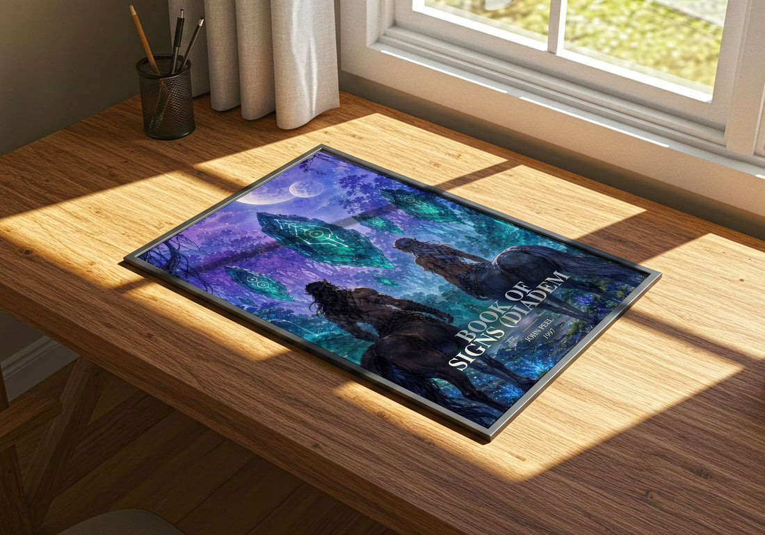 Book of Signs (Diadem watercolour book poster framed on wall – sci fi wall art