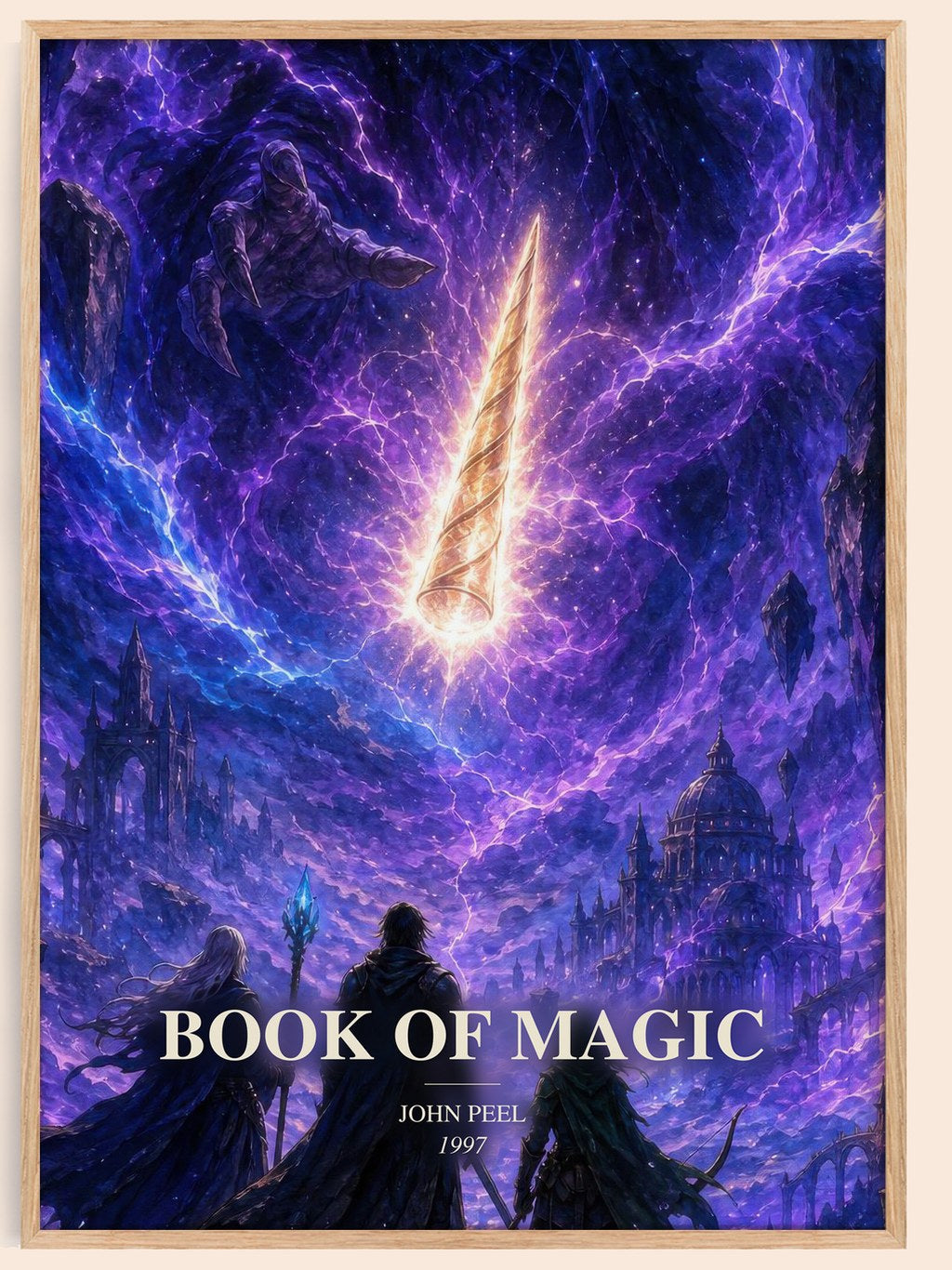 Book of magic watercolour book poster by John Peel – framed literary art print