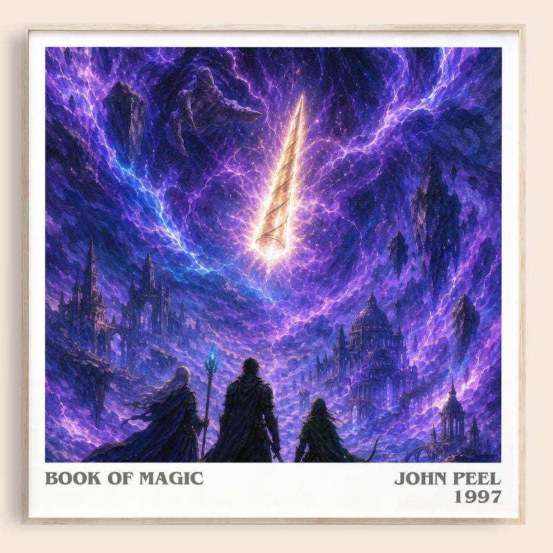 Book of magic literary book poster by John Peel – framed literary art print