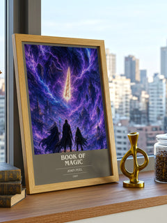 Book of magic book cover print framed by window – literary home decor