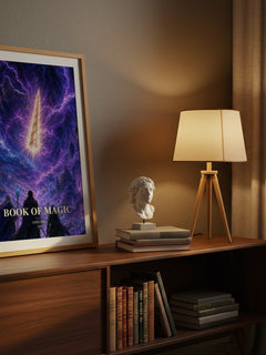 Book of magic watercolour print on bookshelf – John Peel fan gift