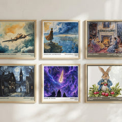 Book of magic literary art print colour and style options – John Peel book art