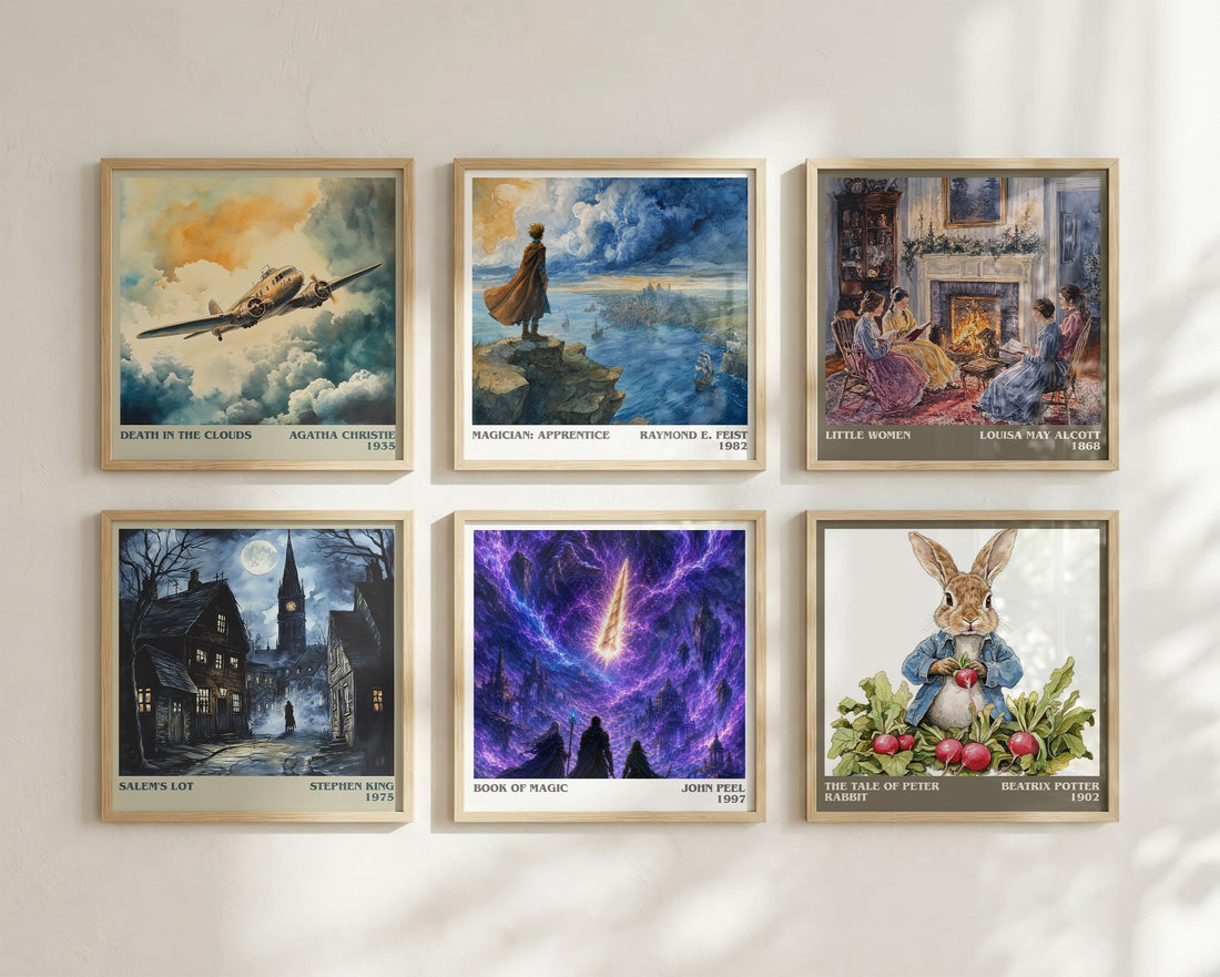 Book of magic literary art print colour and style options – John Peel book art