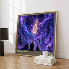 Book of magic literary print framed by window – literary home decor