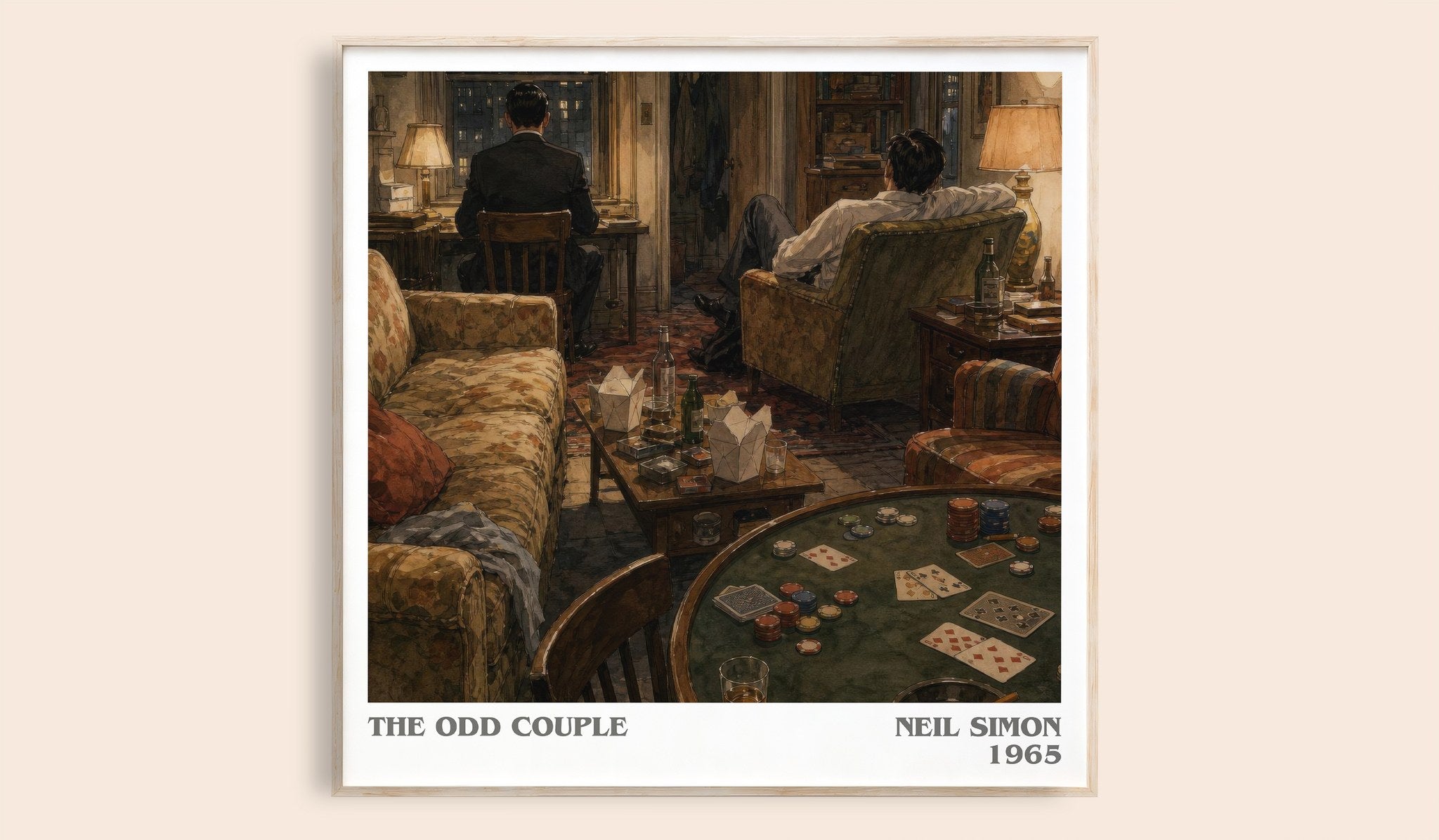 The odd couple Literary Art Print by Neil Simon