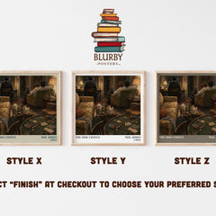 The odd couple literary print in frame leaning in hallway – contemporary fiction wall art