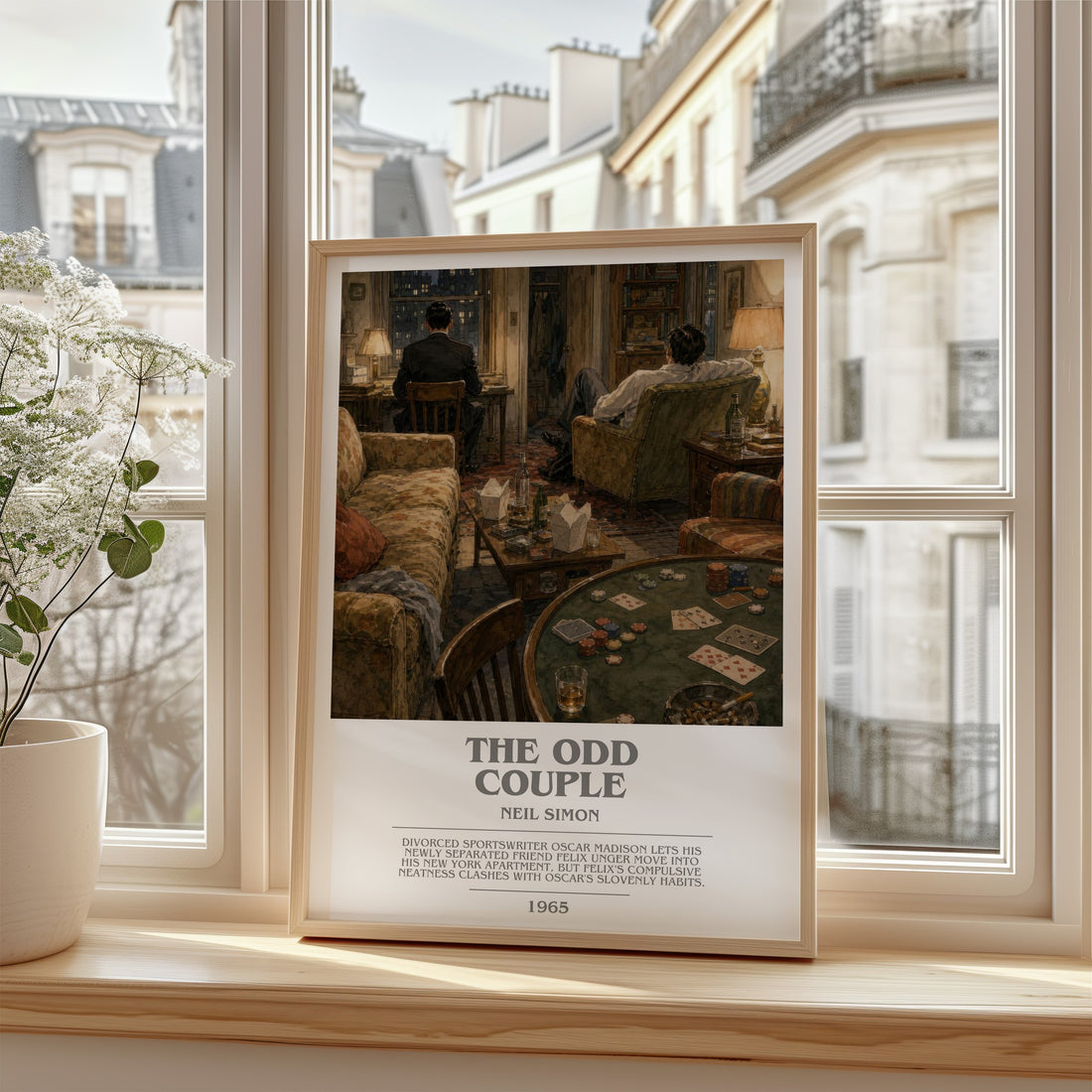 The odd couple bookish poster colour and style options – Neil Simon book art