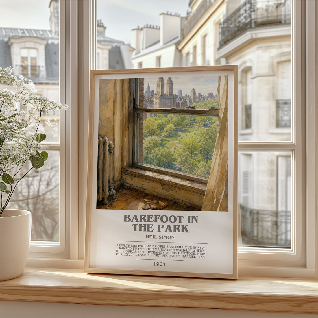 Barefoot in the park bookish poster colour and style options – Neil Simon book art
