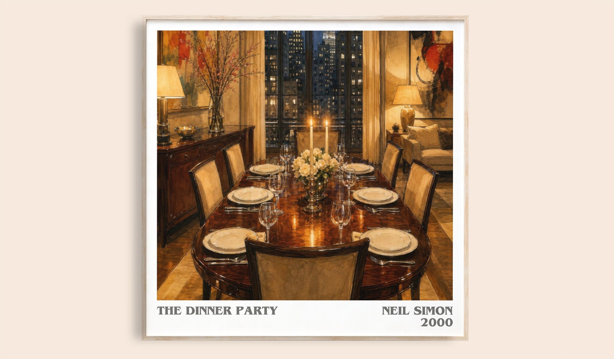 The Dinner Party Literary Art Print by Neil Simon