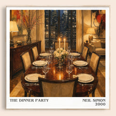 The Dinner Party literary book poster by Neil Simon – framed literary art print