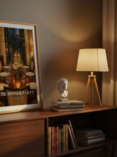 The Dinner Party watercolour print on bookshelf – Neil Simon fan gift