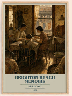 Brighton Beach memoirs book cover book poster by Neil Simon – framed literary art print