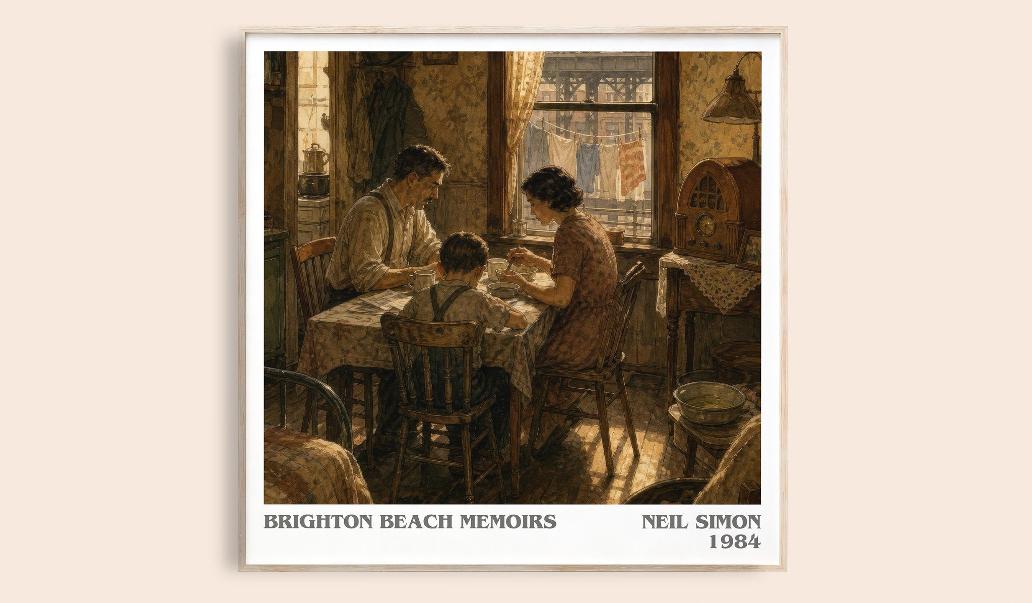 Brighton Beach memoirs Literary Art Print by Neil Simon