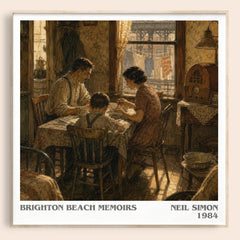 Brighton Beach memoirs literary book poster by Neil Simon – framed literary art print