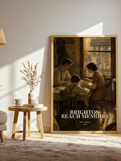 Brighton Beach memoirs watercolour print in frame leaning in hallway – coming of age wall art