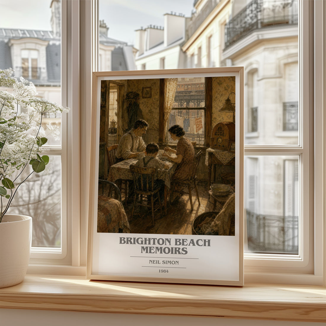 Brighton Beach memoirs book cover poster colour and style options – Neil Simon book art