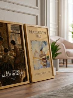 Brighton Beach memoirs watercolour print framed by window – literary home decor