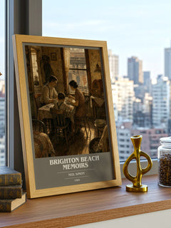 Brighton Beach memoirs book cover print framed by window – literary home decor