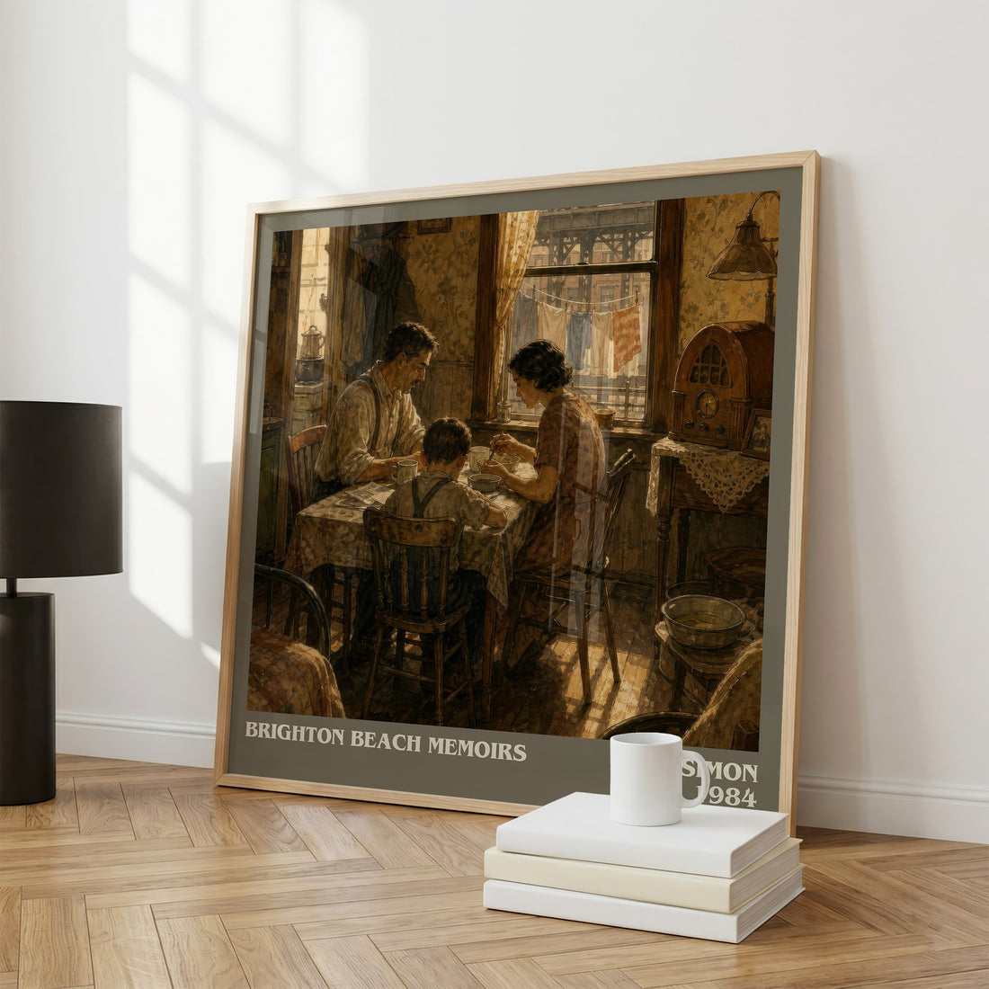 Brighton Beach memoirs literary print framed by window – literary home decor