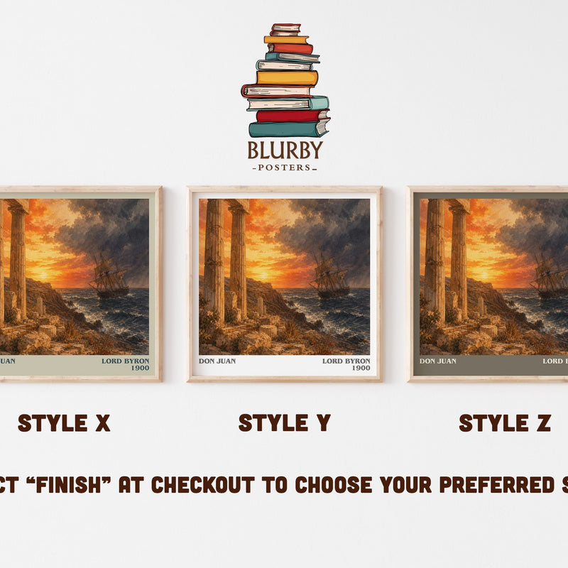 Don Juan literary print in frame leaning in hallway – poetry wall art