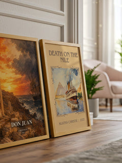 Don Juan watercolour print framed by window – literary home decor