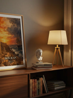 Don Juan watercolour print on bookshelf – Lord Byron fan gift
