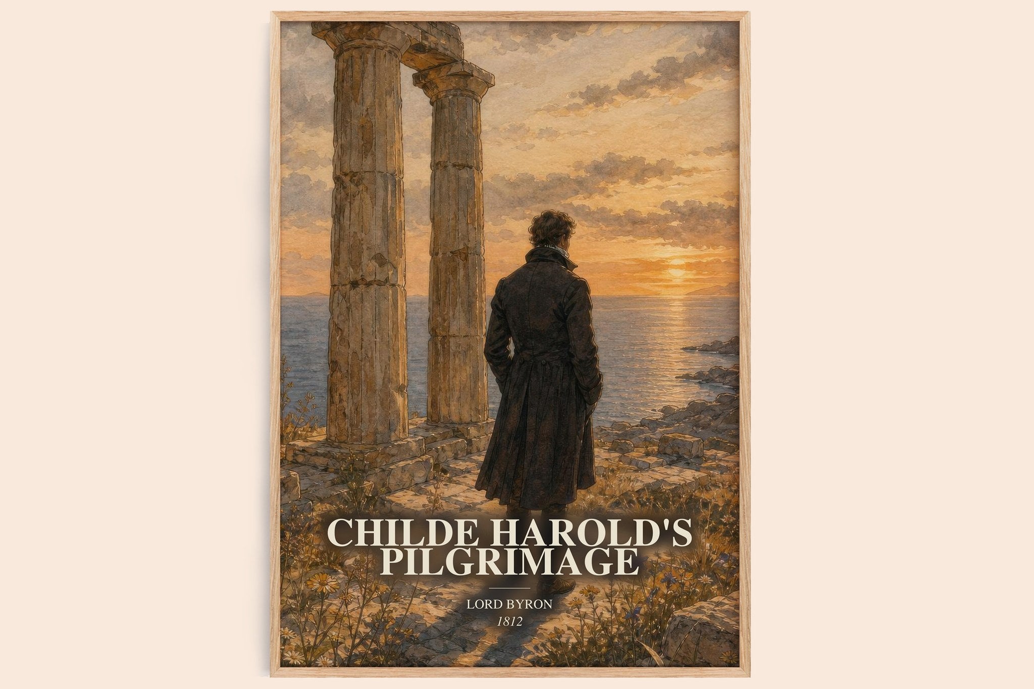Childe Harold's pilgrimage Book Watercolour Illustration by Lord Byron