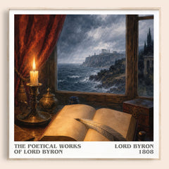 The poetical works of Lord Byron literary book poster by Lord Byron – framed literary art print