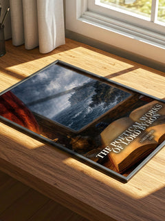 The poetical works of Lord Byron watercolour book poster framed on wall – poetry wall art