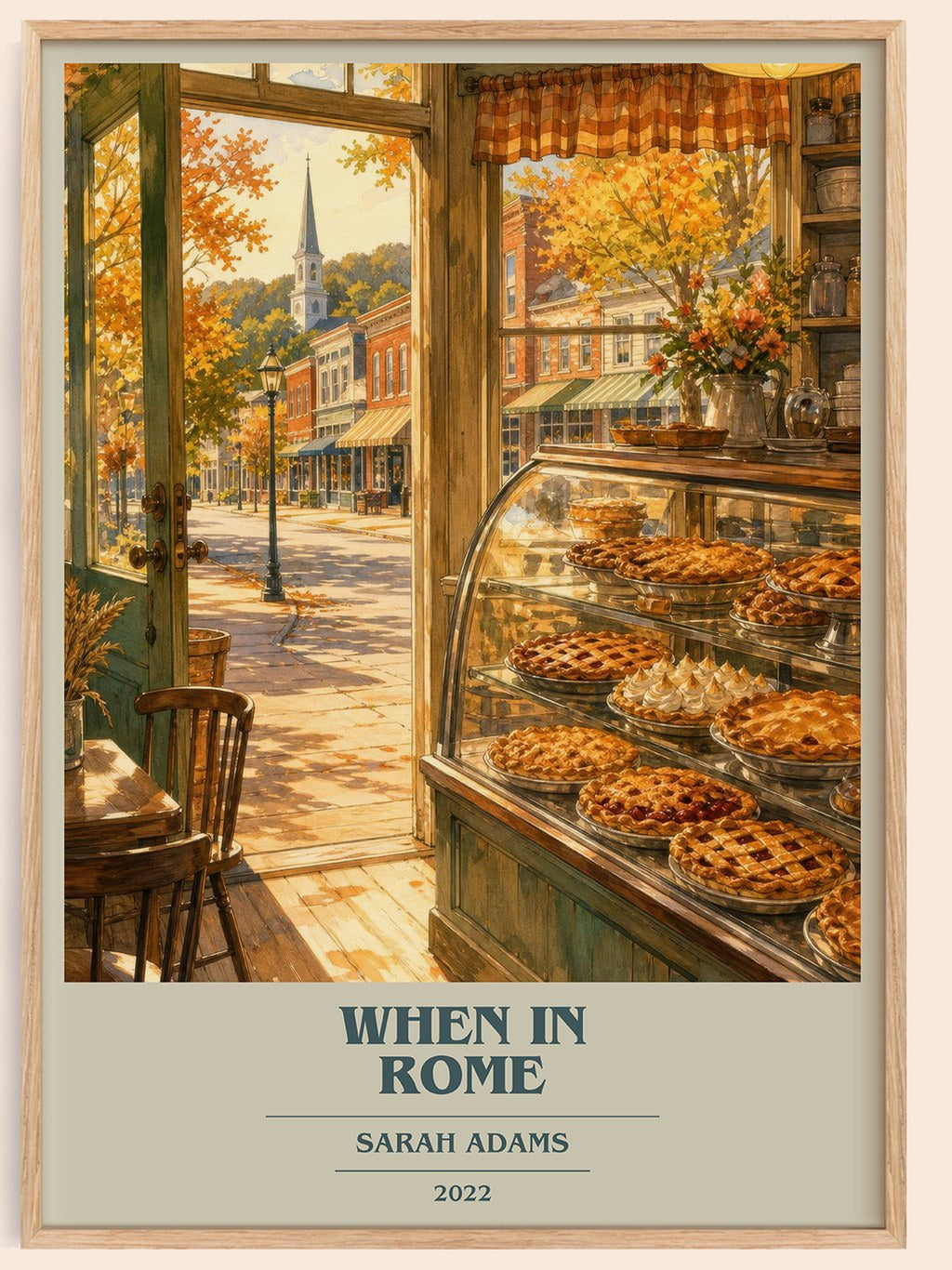 When in Rome book cover book poster by Sarah Adams – framed literary art print