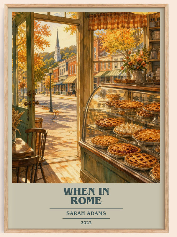 When in Rome book cover book poster by Sarah Adams – framed literary art print