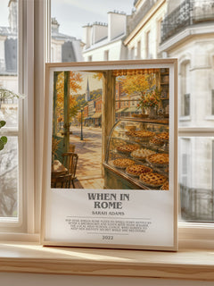When in Rome bookish poster colour and style options – Sarah Adams book art