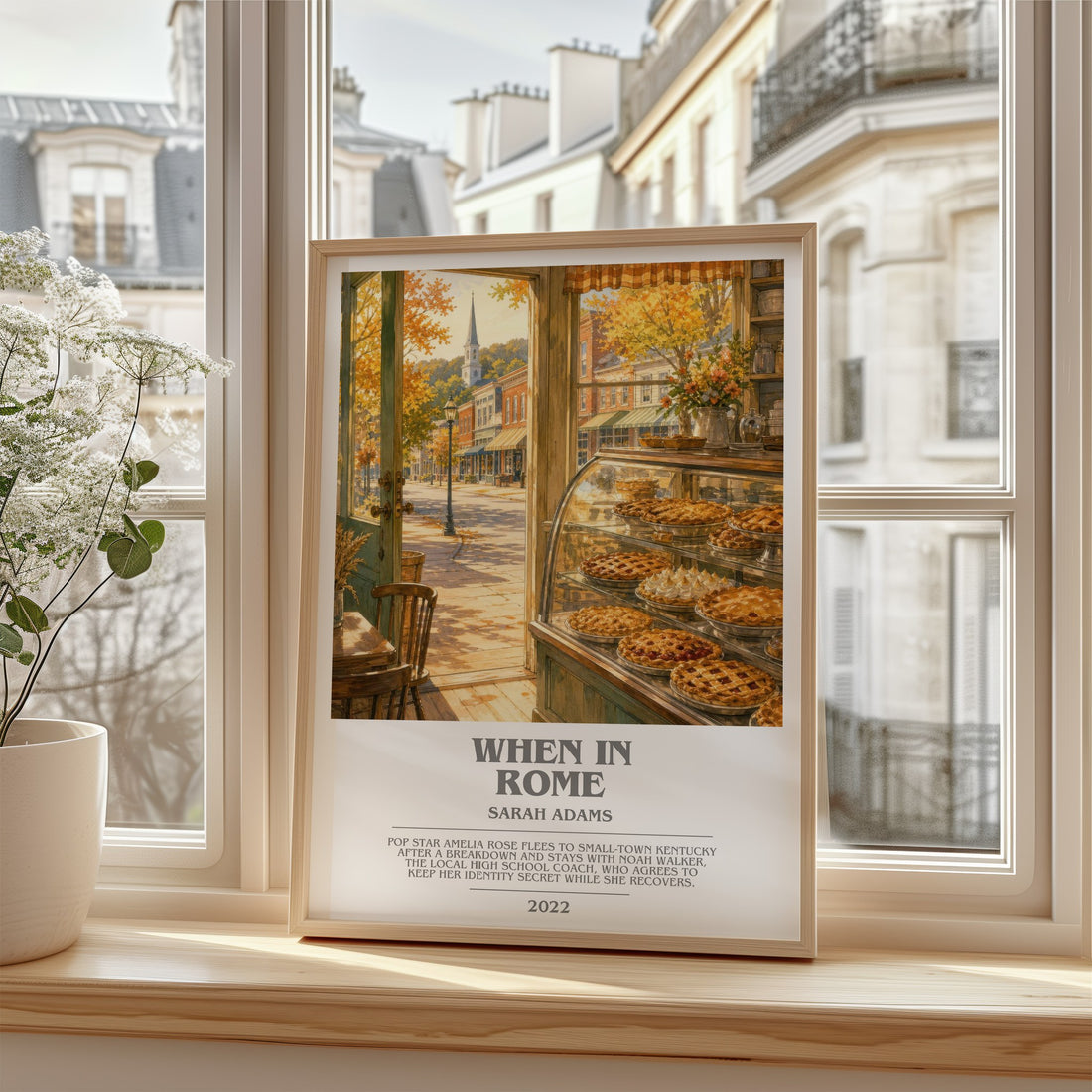 When in Rome bookish poster colour and style options – Sarah Adams book art