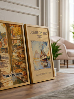 When in Rome watercolour print framed by window – literary home decor