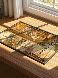 When in Rome watercolour book poster framed on wall – romance wall art