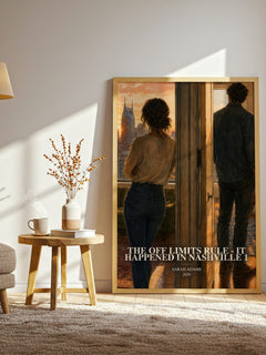 The Off Limits Rule - It Happened in Nashville 1 watercolour print in frame leaning in hallway – romance wall art