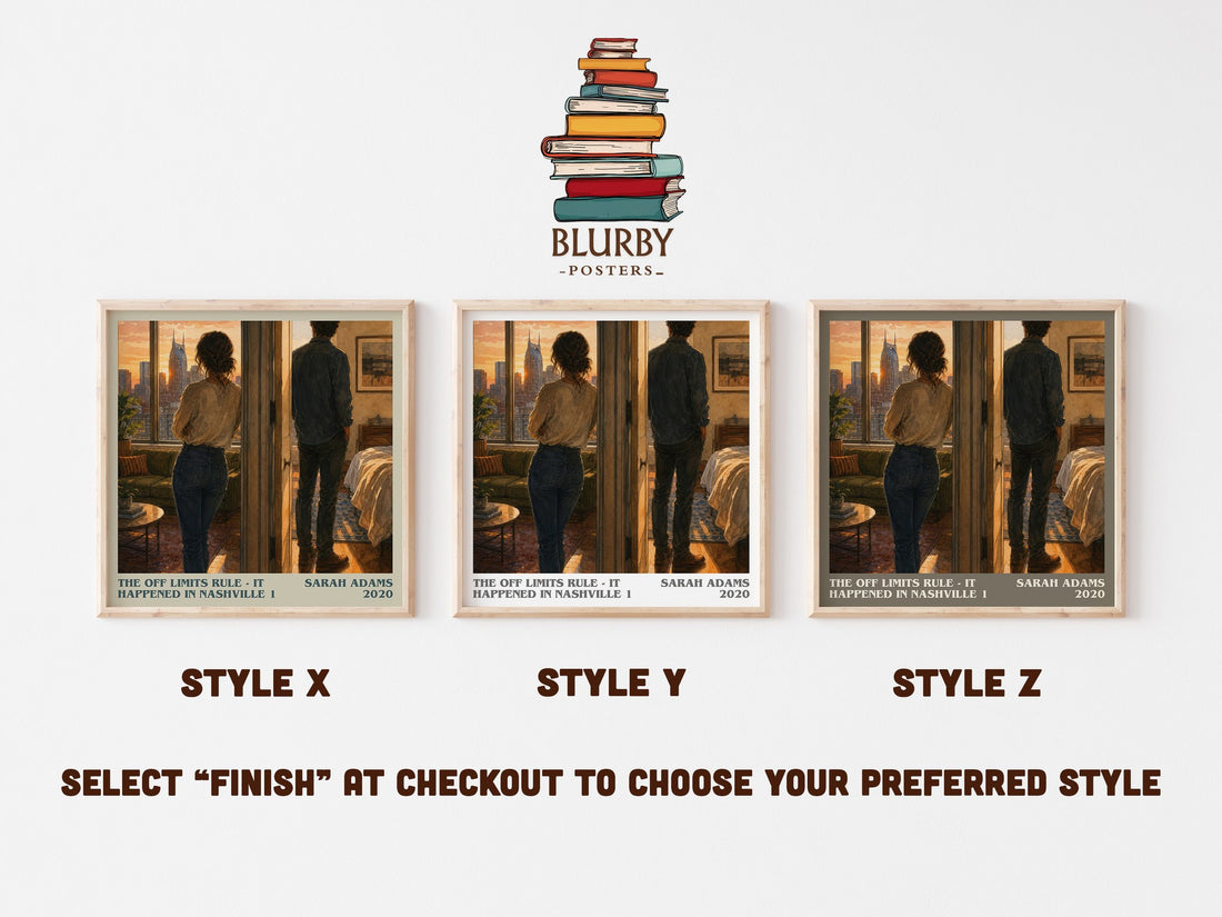 The Off Limits Rule - It Happened in Nashville 1 literary print in frame leaning in hallway – romance wall art (mockup)