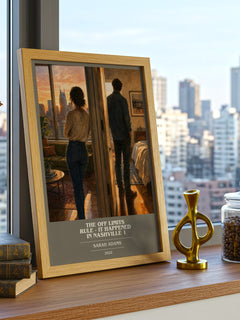 The Off Limits Rule - It Happened in Nashville 1 book cover print framed by window – literary home decor