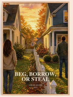 Beg, Borrow, or Steal watercolour book poster by Sarah Adams – framed literary art print
