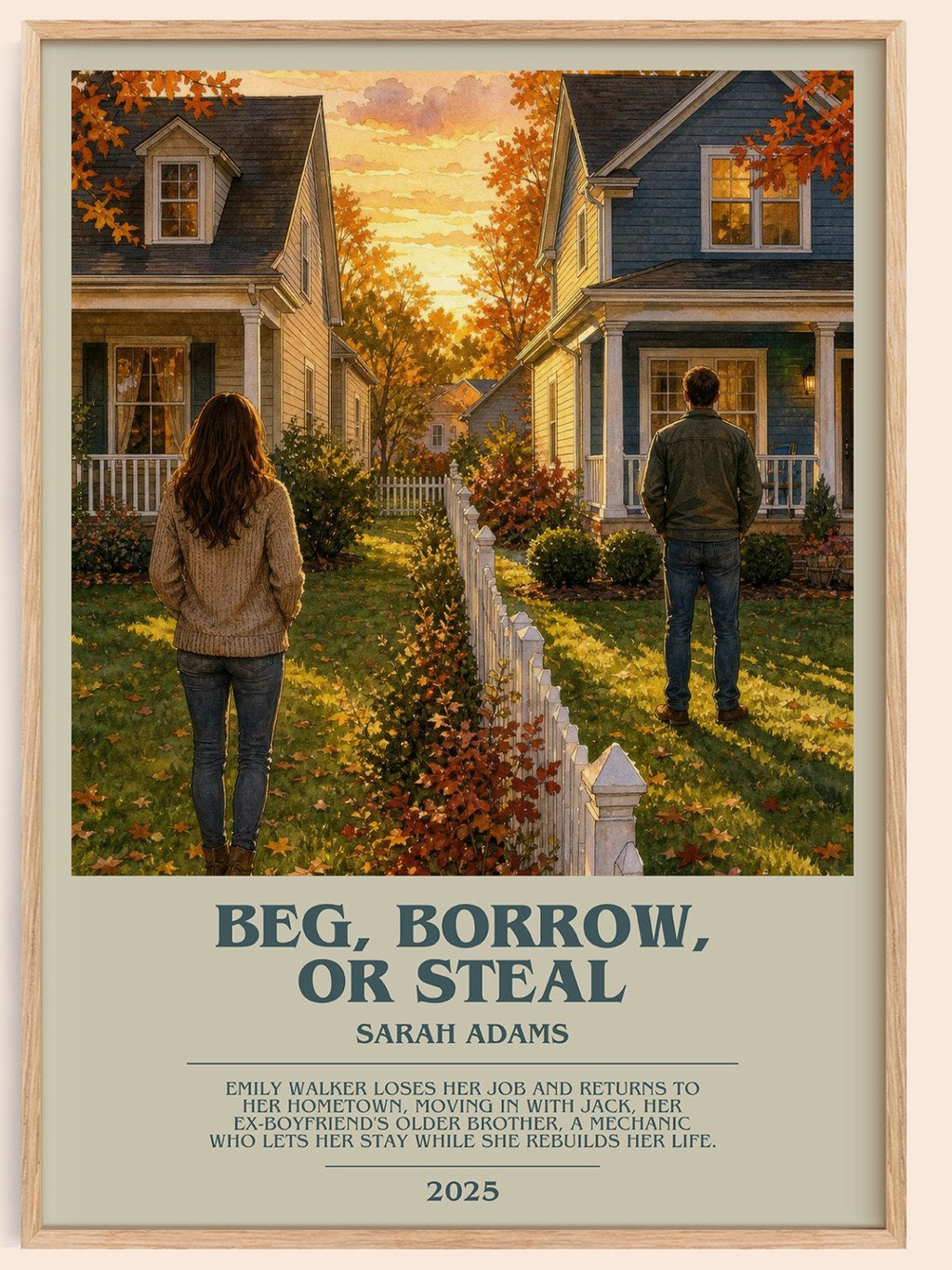 Beg, Borrow, or Steal bookish book poster by Sarah Adams – framed literary art print