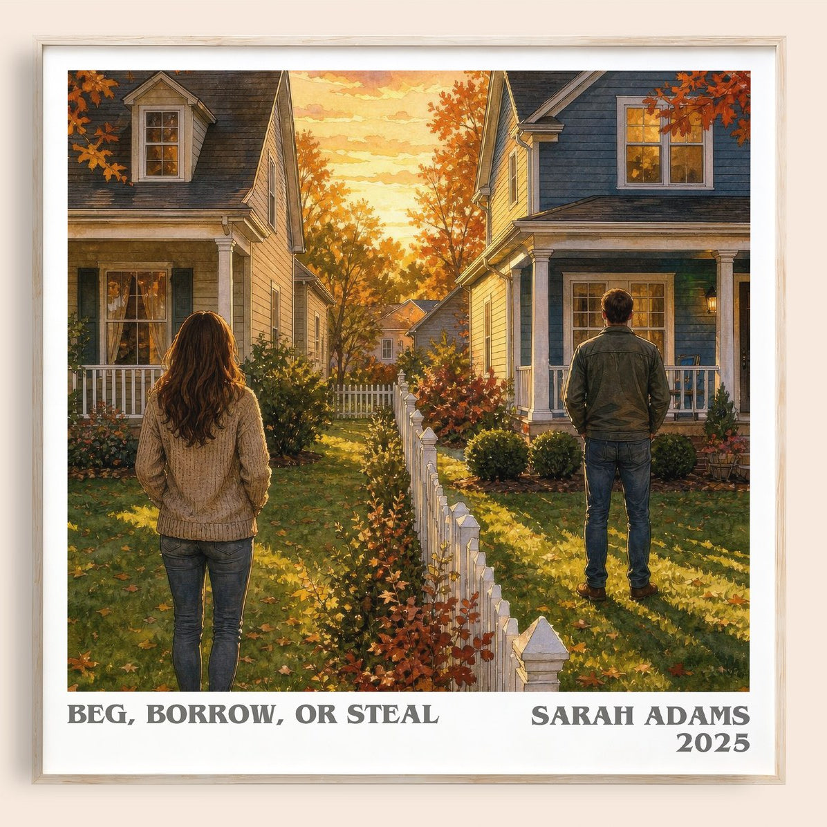 Beg, Borrow, or Steal Literary Art Print by Sarah Adams – square framed poster