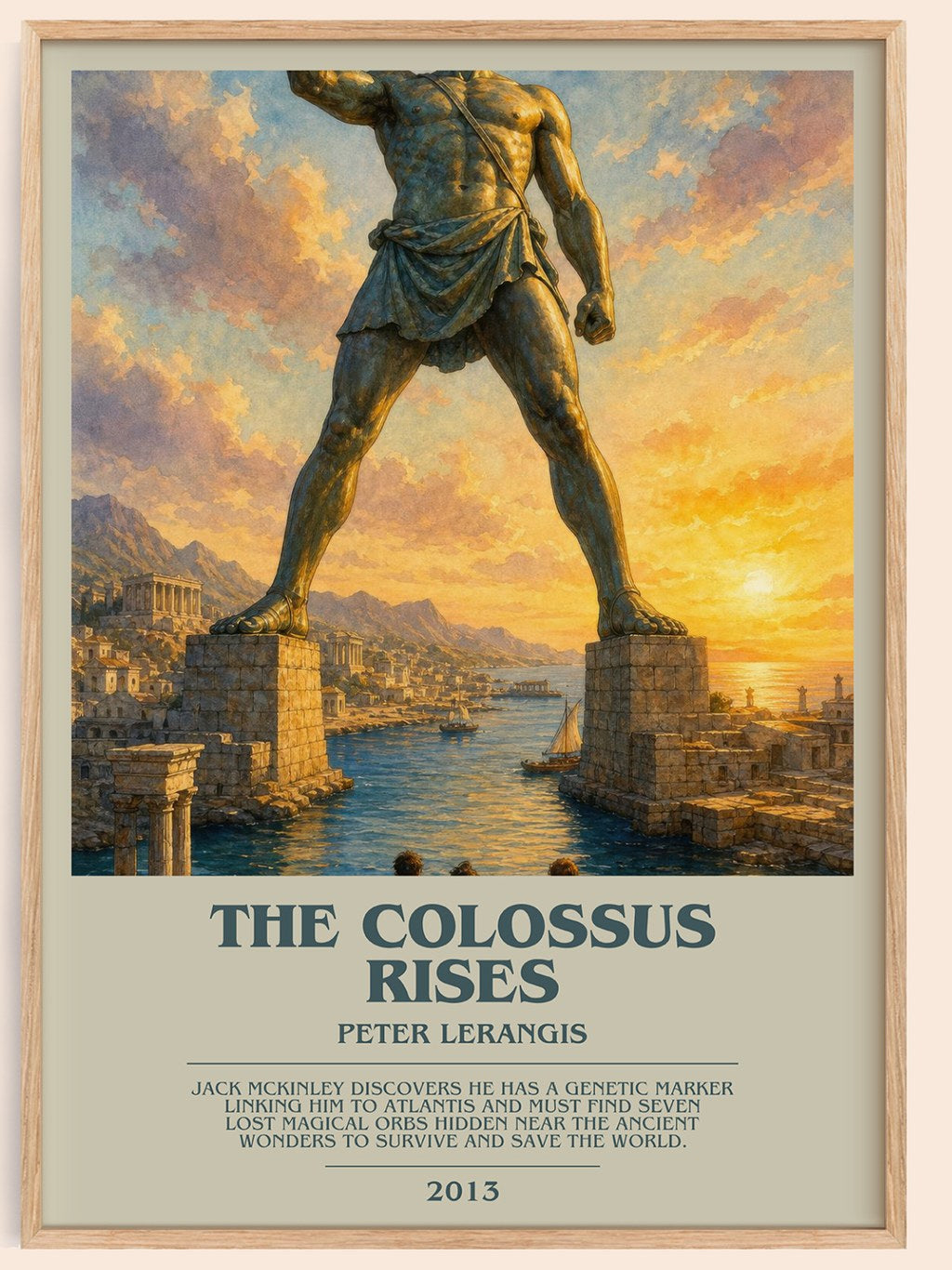 The colossus rises bookish book poster by Peter Lerangis – framed literary art print