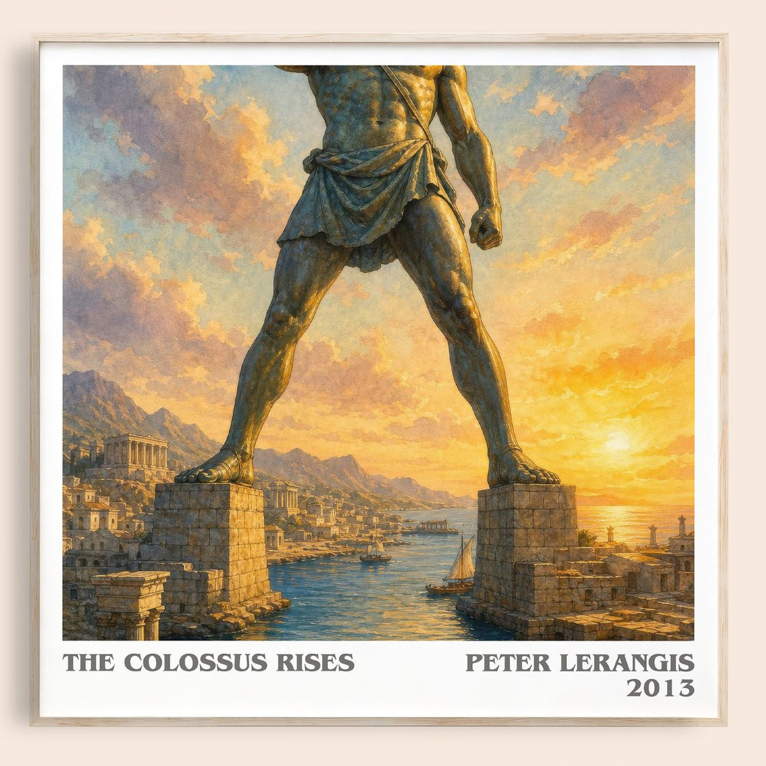 The colossus rises literary book poster by Peter Lerangis – framed literary art print