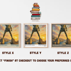 The colossus rises literary print in frame leaning in hallway – young adult wall art