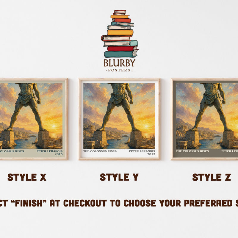 The colossus rises literary print in frame leaning in hallway – young adult wall art