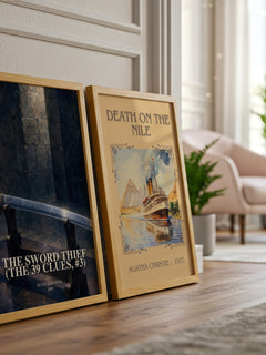 The Sword Thief (The 39 Clues, #3) watercolour print framed by window – literary home decor