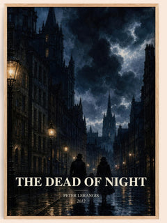 The Dead of Night watercolour book poster by Peter Lerangis – framed literary art print